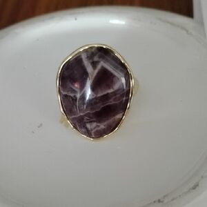 Gold and Purple Stone Ring